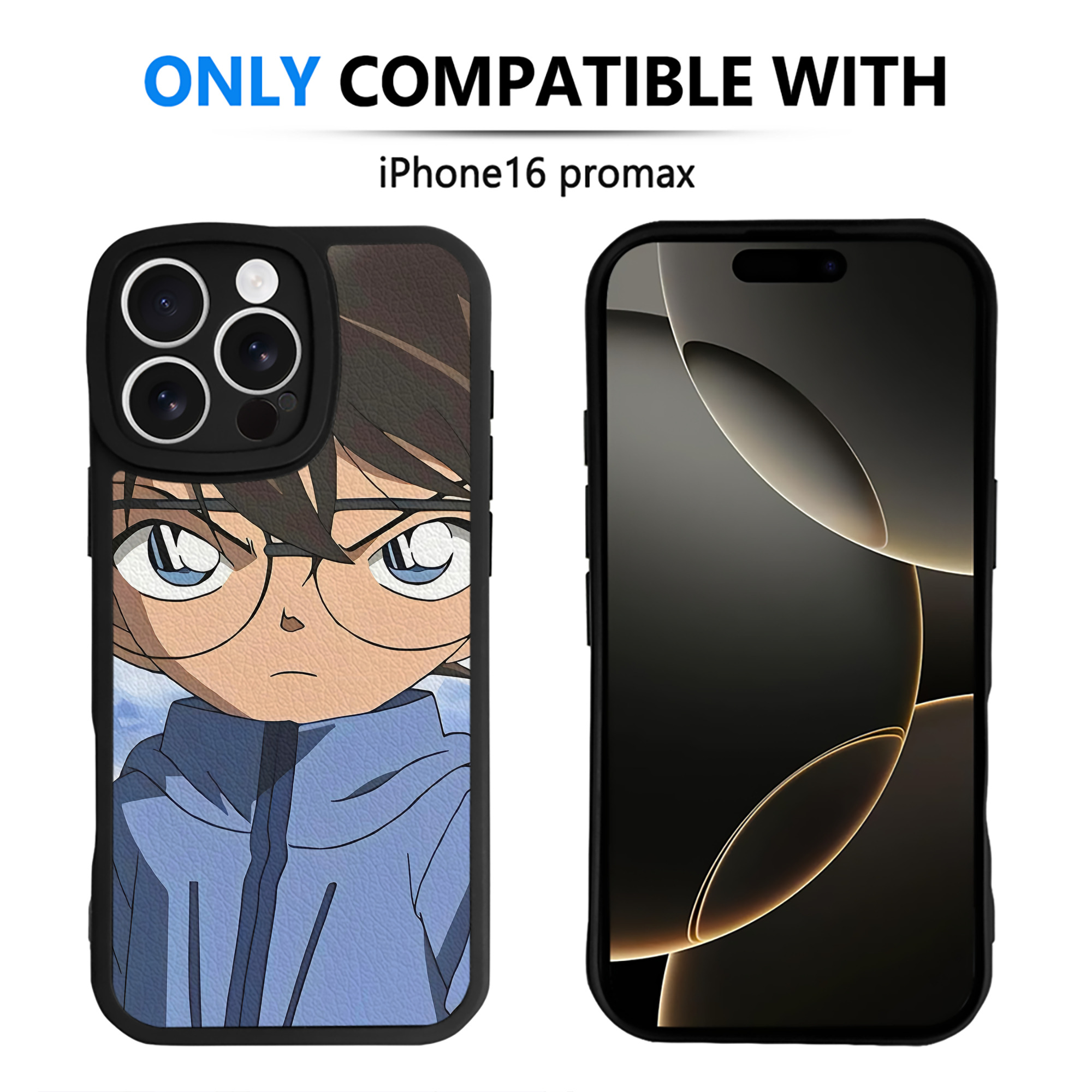 （画像用） 名探偵コナン Detective Conan 【iPhone 16シリーズ対応】シリコンスマホケース（レザー調） 材質：シリコン